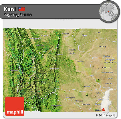 Satellite 3D Map of Kani