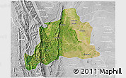 Satellite 3D Map of Kani, lighten, desaturated