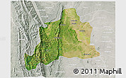 Satellite 3D Map of Kani, lighten, semi-desaturated