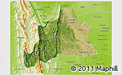 Satellite 3D Map of Kani, physical outside