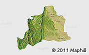 Satellite 3D Map of Kani, single color outside