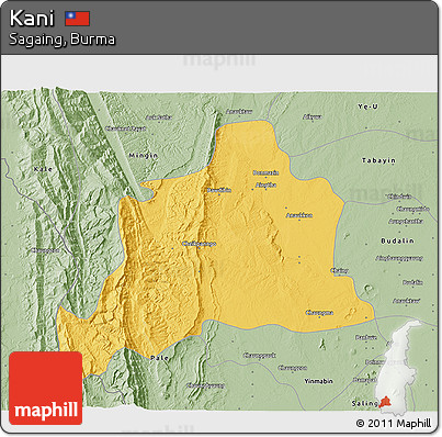 Savanna Style 3D Map of Kani