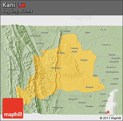 Savanna Style 3D Map of Kani