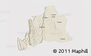 Shaded Relief 3D Map of Kani, single color outside