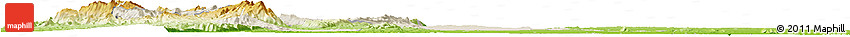 Shaded Relief Horizon Map of Kani, physical outside
