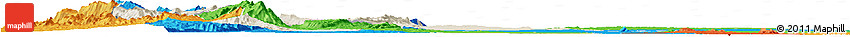 Shaded Relief Horizon Map of Kani, political outside