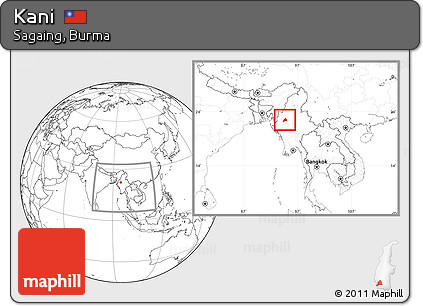 Blank Location Map of Kani, within the entire country