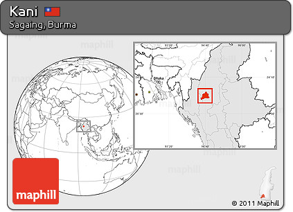 Blank Location Map of Kani, highlighted country