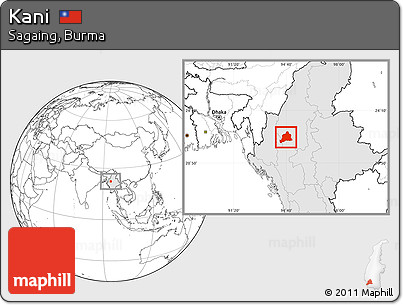 Blank Location Map of Kani, highlighted country