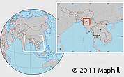 Gray Location Map of Kani, within the entire country