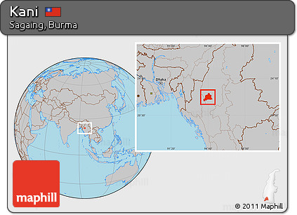 Gray Location Map of Kani