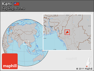 Gray Location Map of Kani