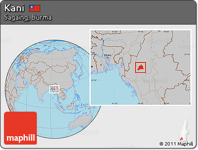 Gray Location Map of Kani