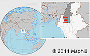 Gray Location Map of Kani, highlighted country, highlighted parent region