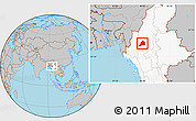 Gray Location Map of Kani, highlighted country