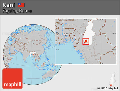 Gray Location Map of Kani, highlighted parent region