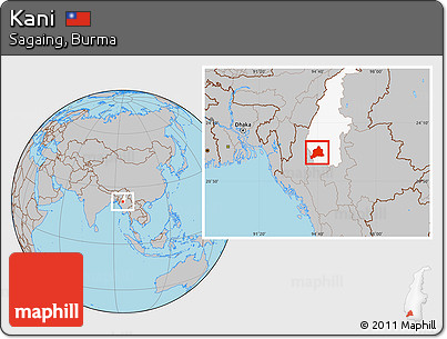 Gray Location Map of Kani, highlighted parent region