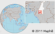 Gray Location Map of Kani, highlighted parent region