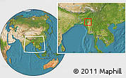 Satellite Location Map of Kani, within the entire country