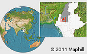 Satellite Location Map of Kani, highlighted country, highlighted parent region
