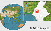 Satellite Location Map of Kani, highlighted country