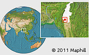 Satellite Location Map of Kani, highlighted parent region