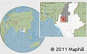 Savanna Style Location Map of Kani, highlighted country, highlighted parent region, hill shading