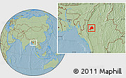 Savanna Style Location Map of Kani, hill shading