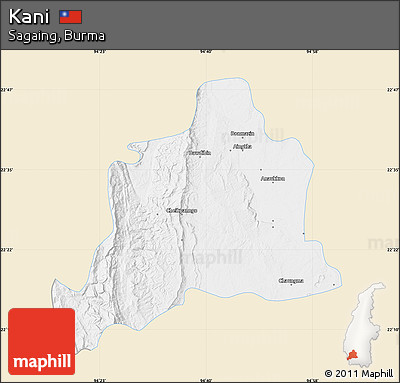 Classic Style Map of Kani, single color outside