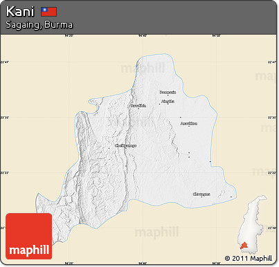 Classic Style Map of Kani, single color outside