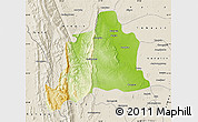 Physical Map of Kani, shaded relief outside