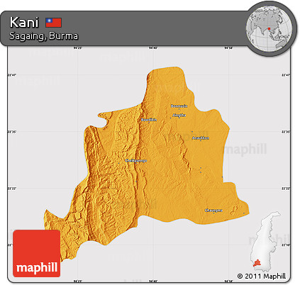 Political Map of Kani, cropped outside