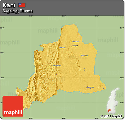 Savanna Style Map of Kani, single color outside