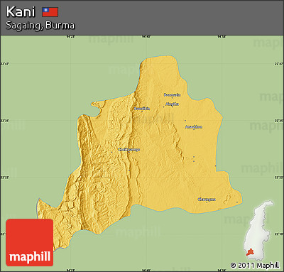Savanna Style Map of Kani, single color outside