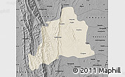 Shaded Relief Map of Kani, darken, desaturated