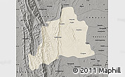 Shaded Relief Map of Kani, darken, semi-desaturated