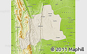 Shaded Relief Map of Kani, physical outside