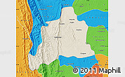 Shaded Relief Map of Kani, political outside