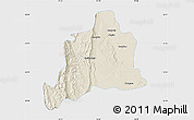 Shaded Relief Map of Kani, single color outside