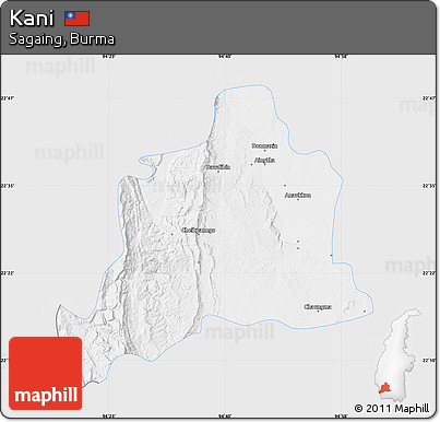 Silver Style Map of Kani, single color outside