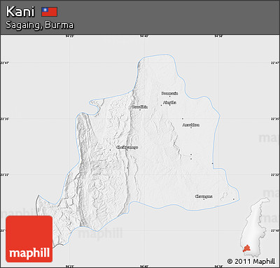 Silver Style Map of Kani, single color outside