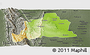 Physical Panoramic Map of Kani, darken, semi-desaturated