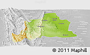 Physical Panoramic Map of Kani, lighten, desaturated