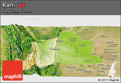 Physical Panoramic Map of Kani, satellite outside