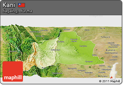 Physical Panoramic Map of Kani, satellite outside