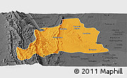 Political Panoramic Map of Kani, darken, desaturated