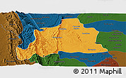 Political Panoramic Map of Kani, darken