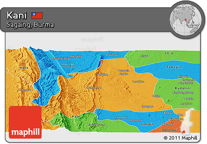 Political Panoramic Map of Kani