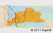 Political Panoramic Map of Kani, lighten