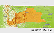 Political Panoramic Map of Kani, physical outside